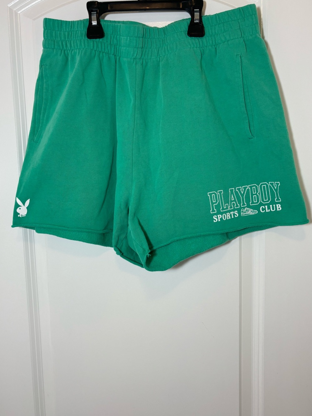PLAYBOY Teal Green Athletic Shorts with White Logo